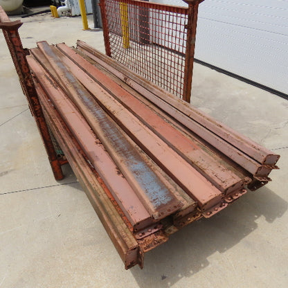 144" x 5-1/2" x 1-3/4" Shaved Pin Pallet Racking Beam Shelf Lot Of 14