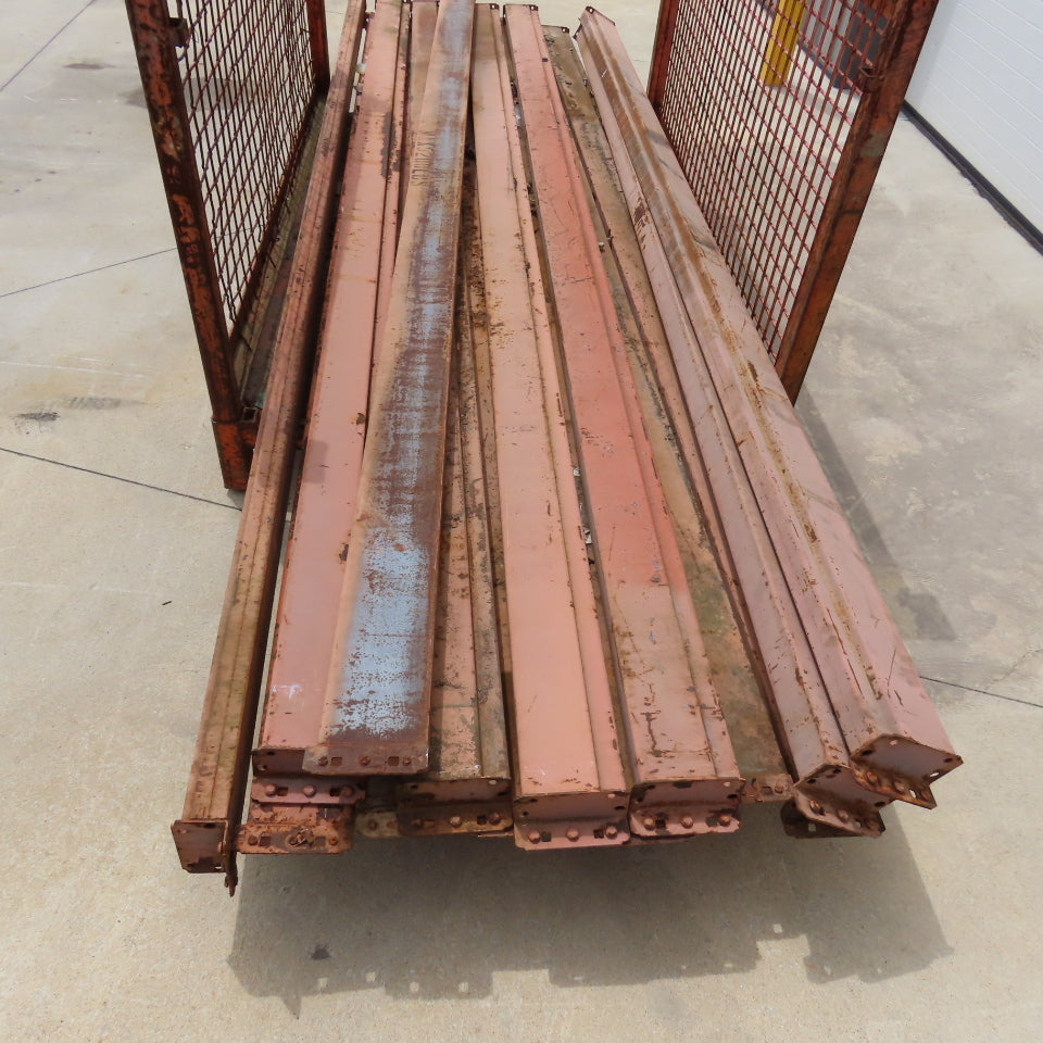 144" x 5-1/2" x 1-3/4" Shaved Pin Pallet Racking Beam Shelf Lot Of 14