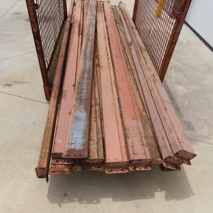 144" x 5-1/2" x 1-3/4" Shaved Pin Pallet Racking Beam Shelf Lot Of 14