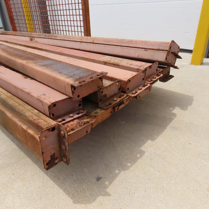144" x 5-1/2" x 1-3/4" Shaved Pin Pallet Racking Beam Shelf Lot Of 14