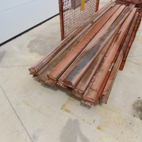 144" x 5-1/2" x 1-3/4" Shaved Pin Pallet Racking Beam Shelf Lot Of 14