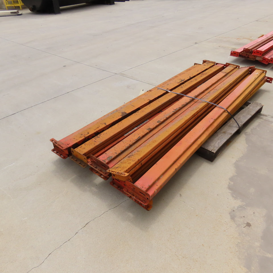 102" x 5-1/2" x 1-5/8" Shaved Pin Pallet Racking Beam Shelf Lot Of 10