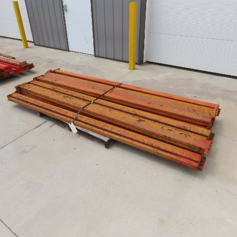 102" x 5-1/2" x 1-5/8" Shaved Pin Pallet Racking Beam Shelf Lot Of 10