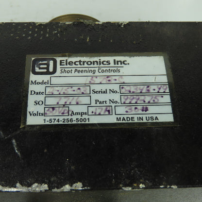 Electronics Inc. 999275 1578-C MagnaValve Shot Peening Control 30 Lbs./Min