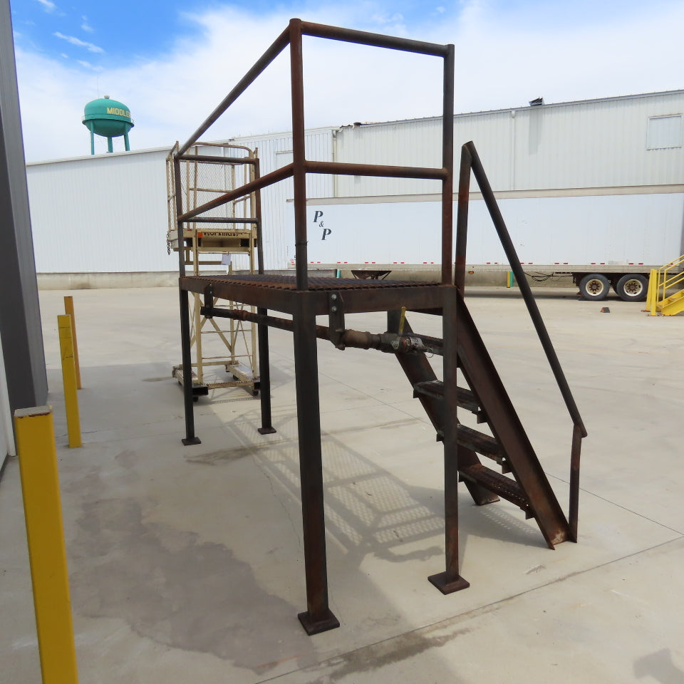 120" Long 30x60" Work Height Elevated Machine Access Platform Mezzanine Railing