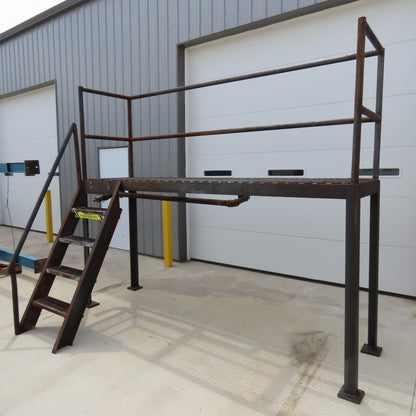 120" Long 30x60" Work Height Elevated Machine Access Platform Mezzanine Railing
