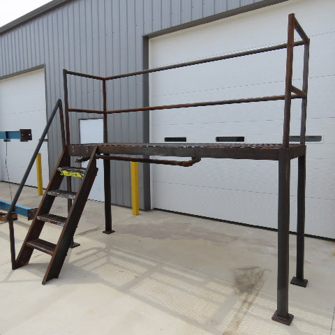 120" Long 30x60" Work Height Elevated Machine Access Platform Mezzanine Railing