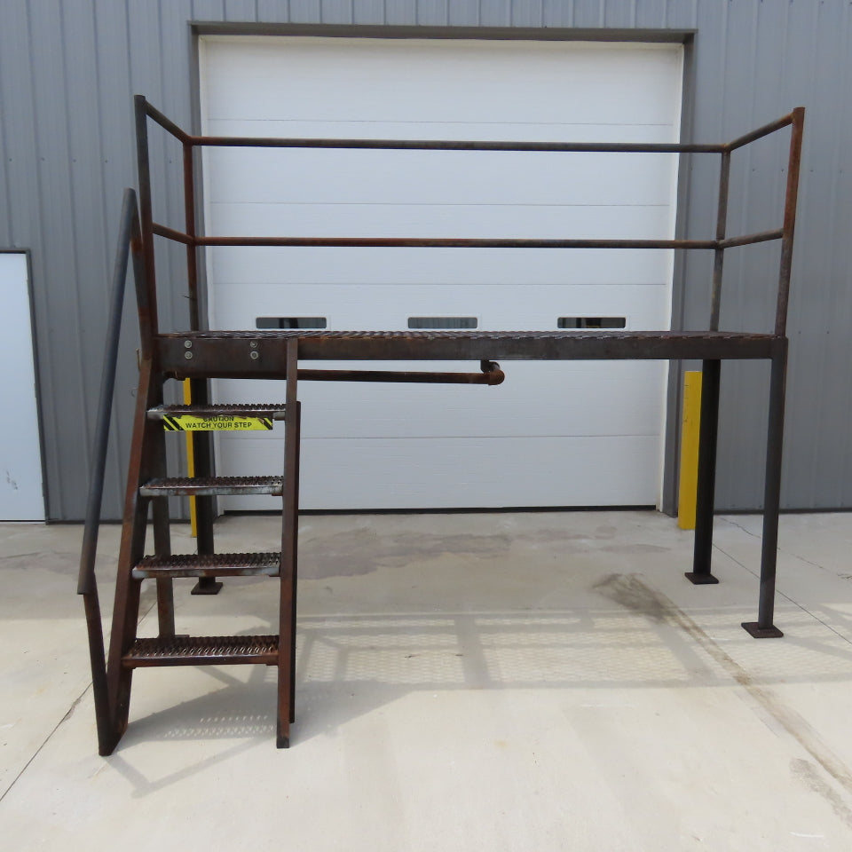 120" Long 30x60" Work Height Elevated Machine Access Platform Mezzanine Railing