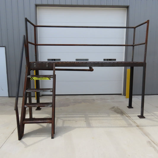 120" Long 30x60" Work Height Elevated Machine Access Platform Mezzanine Railing