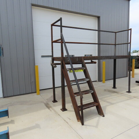 120" Long 30x60" Work Height Elevated Machine Access Platform Mezzanine Railing