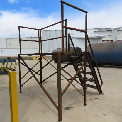 96" Long x 40" x 62" Work Height Elevated Machine Access Platform W/ Railing