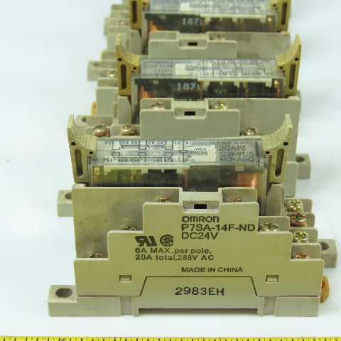 Omron P7SA-14F-ND 24VDC Relay W/ Base (2 Incomplete) Lot Of 7