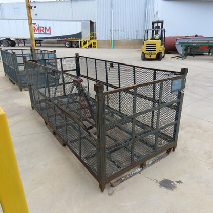 112"x48"x36" High Stackable Expandable Metal Container Crate Bin Tote (Damaged)
