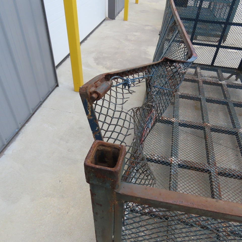 112"x48"x36" High Stackable Expandable Metal Container Crate Bin Tote (Damaged)