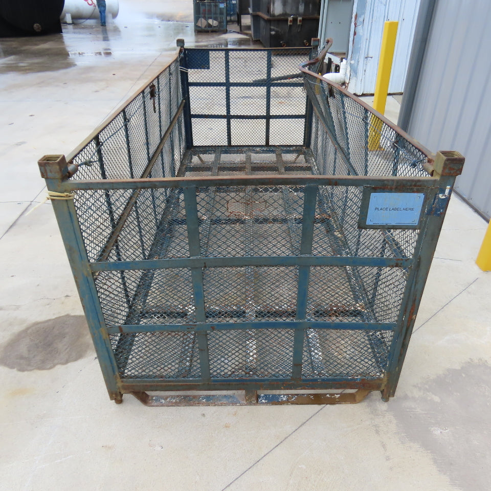 112"x48"x36" High Stackable Expandable Metal Container Crate Bin Tote (Damaged)