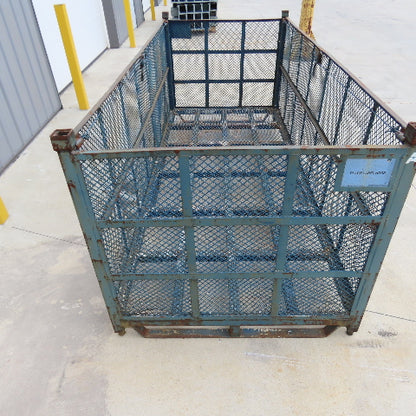 112"x48"x36" H Stackable Expandable Metal Container Crate Bin W/ Fold Down Sides