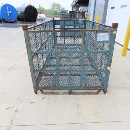 112"x48"x36" H Stackable Expandable Metal Container Crate Bin W/ Fold Down Sides