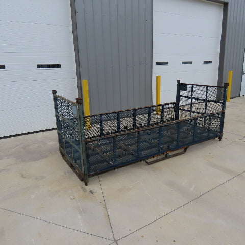 112"x48"x36" H Stackable Expandable Metal Container Crate Bin W/ Fold Down Sides