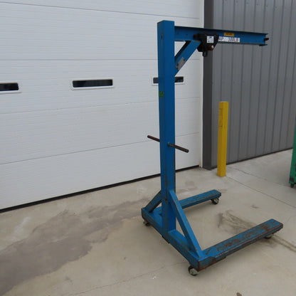 300 Lb Capacity Portable Straddle Floor Crane 69" Clearence 24" Travel W/Trolley