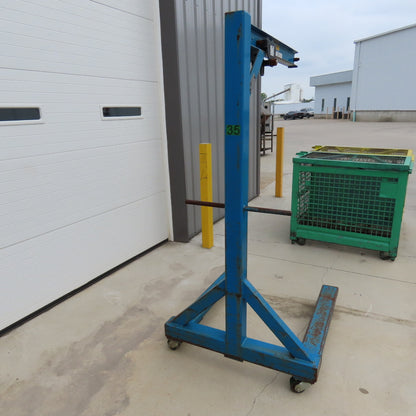 300 Lb Capacity Portable Straddle Floor Crane 69" Clearence 24" Travel W/Trolley