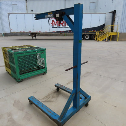 300 Lb Capacity Portable Straddle Floor Crane 69" Clearence 24" Travel W/Trolley