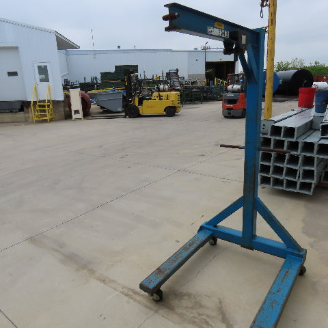 300 Lb Capacity Portable Straddle Floor Crane 69" Clearence 24" Travel W/Trolley