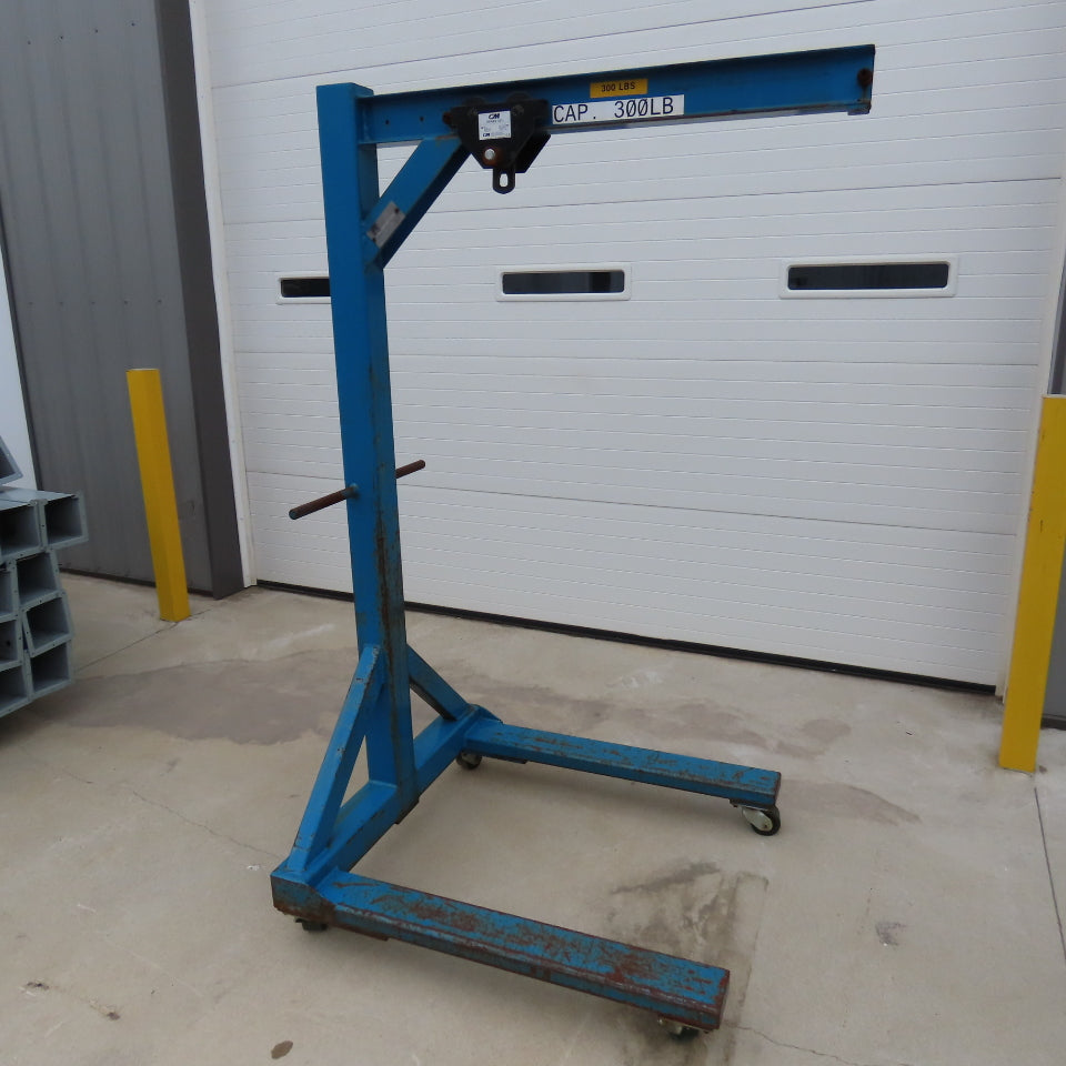 300 Lb Capacity Portable Straddle Floor Crane 69" Clearence 24" Travel W/Trolley
