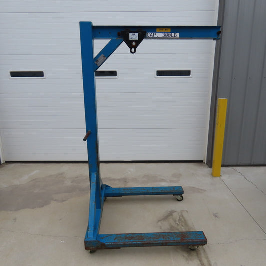 300 Lb Capacity Portable Straddle Floor Crane 69" Clearence 24" Travel W/Trolley
