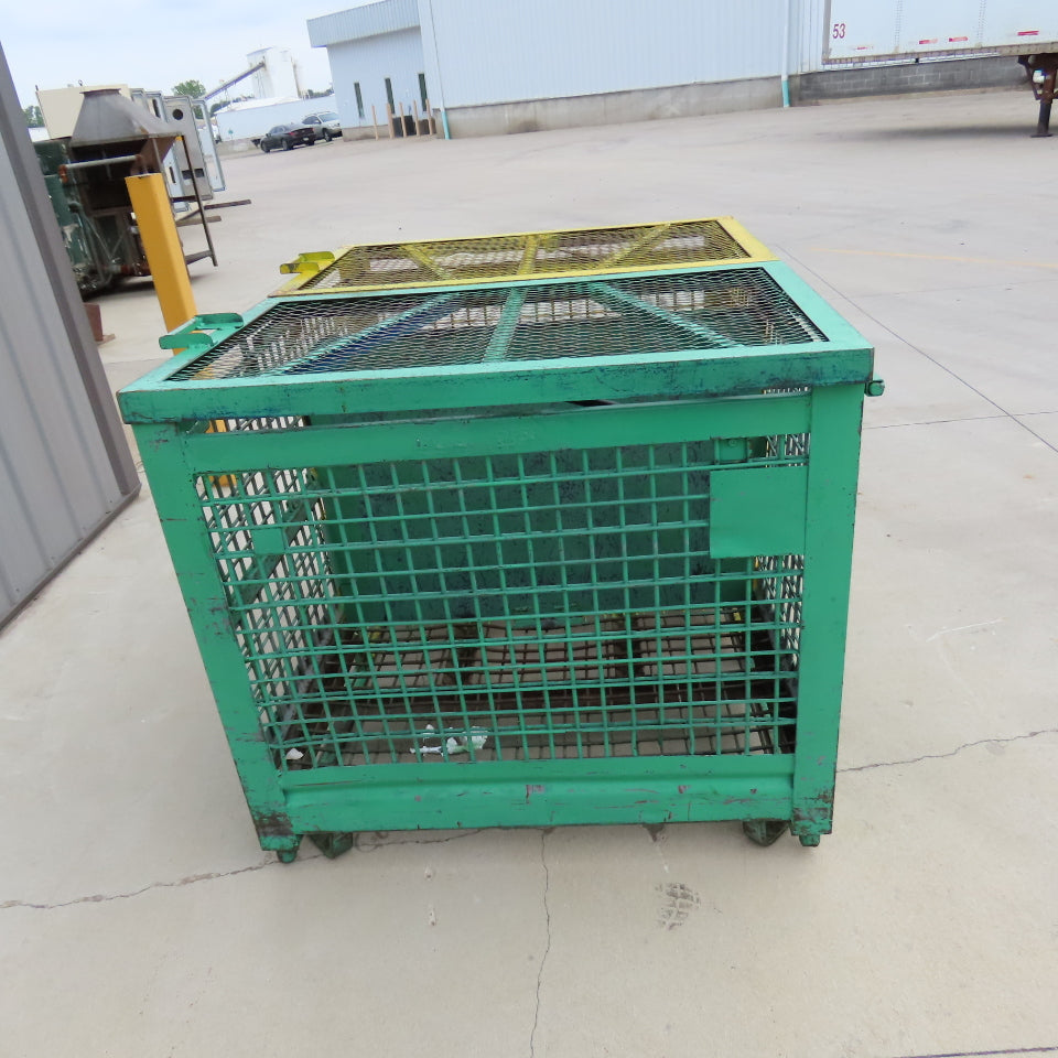 48" x 40" Inside Enclosed Lockable Expanded Metal Cage Container Tote Crate