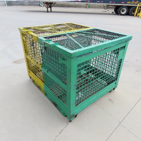 48" x 40" Inside Enclosed Lockable Expanded Metal Cage Container Tote Crate