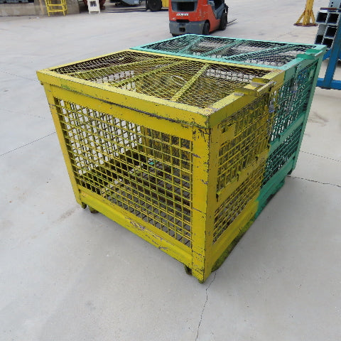 48" x 40" Inside Enclosed Lockable Expanded Metal Cage Container Tote Crate