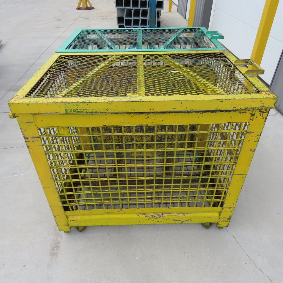 48" x 40" Inside Enclosed Lockable Expanded Metal Cage Container Tote Crate