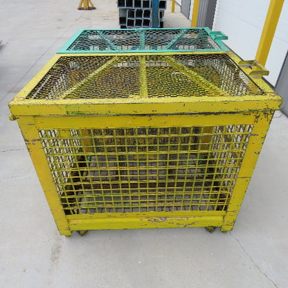 48" x 40" Inside Enclosed Lockable Expanded Metal Cage Container Tote Crate