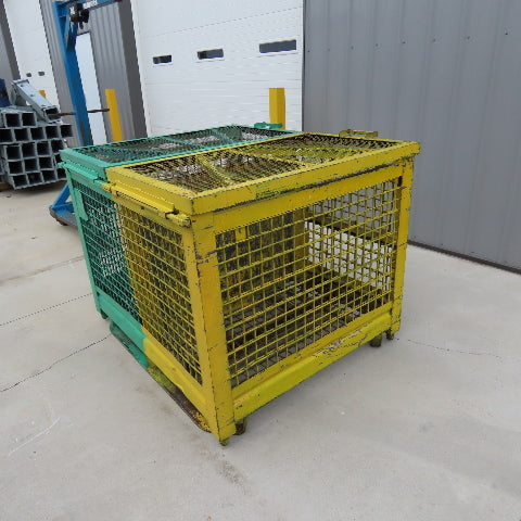 48" x 40" Inside Enclosed Lockable Expanded Metal Cage Container Tote Crate