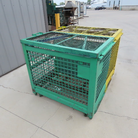 48" x 40" Inside Enclosed Lockable Expanded Metal Cage Container Tote Crate