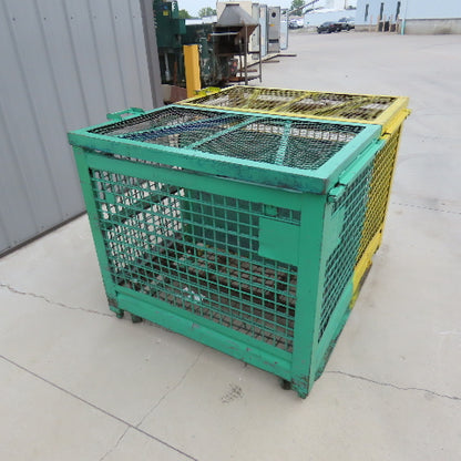 48" x 40" Inside Enclosed Lockable Expanded Metal Cage Container Tote Crate