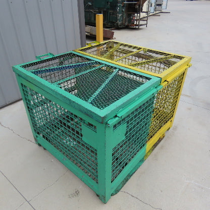 48" x 40" Inside Enclosed Lockable Expanded Metal Cage Container Tote Crate