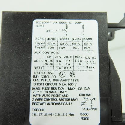 Siemens 3RU1126-1DD0 Sirius 3R Overload Relay 2.2-3.2A NEW
