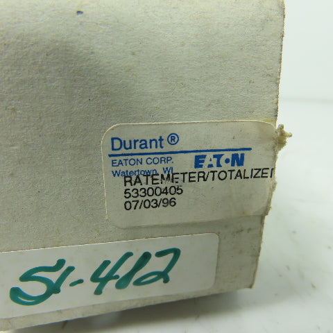 Eaton Durant 53300405 Totalizer Rate Meter 8-Digit LCD NEW