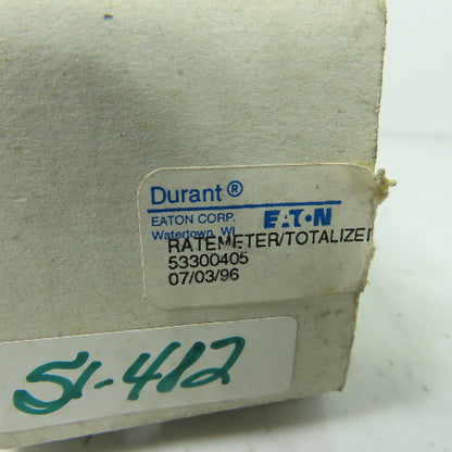 Eaton Durant 53300405 Totalizer Rate Meter 8-Digit LCD NEW