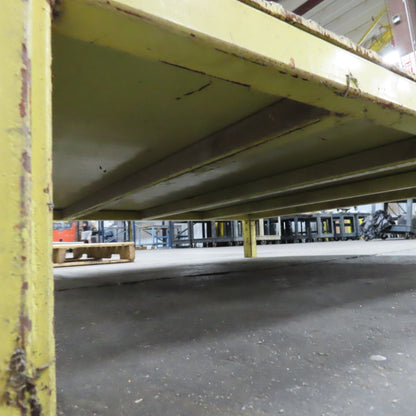 48 x 48 x9" H Diamond Plate Elevated Steel Work Machine Approach 36.5" Railing