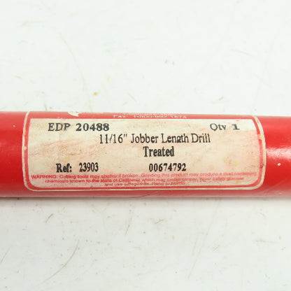 NYTD Industries EDP 20488 11/16" Jobber Length Drill HSS