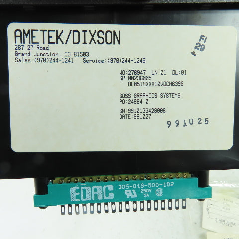 Ametek/Dixson 00236005 276947 4864 0 Goss 0-75 Paper-Thousands Per Hour