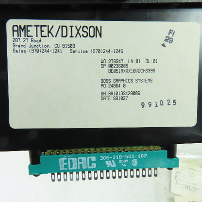 Ametek/Dixson 00236005 276947 4864 0 Goss 0-75 Paper-Thousands Per Hour