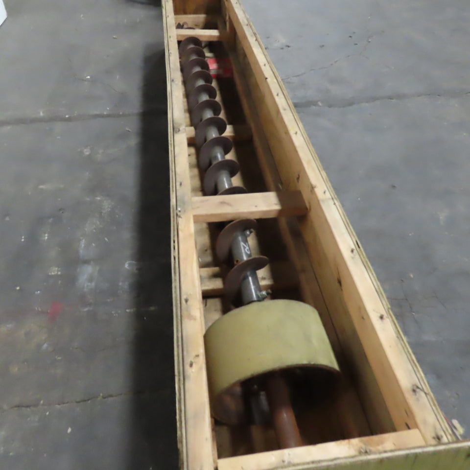 86.5" Long x 6" Pitch x 6" OD Screw Auger Feeder Conveyor Belt Driven 106.5" OAL