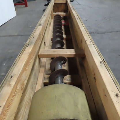 86.5" Long x 6" Pitch x 6" OD Screw Auger Feeder Conveyor Belt Driven 106.5" OAL