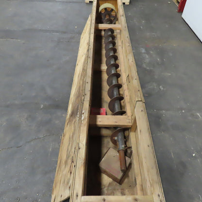 86.5" Long x 6" Pitch x 6" OD Screw Auger Feeder Conveyor Belt Driven 106.5" OAL