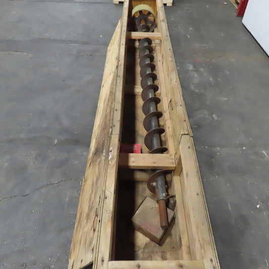 86.5" Long x 6" Pitch x 6" OD Screw Auger Feeder Conveyor Belt Driven 106.5" OAL