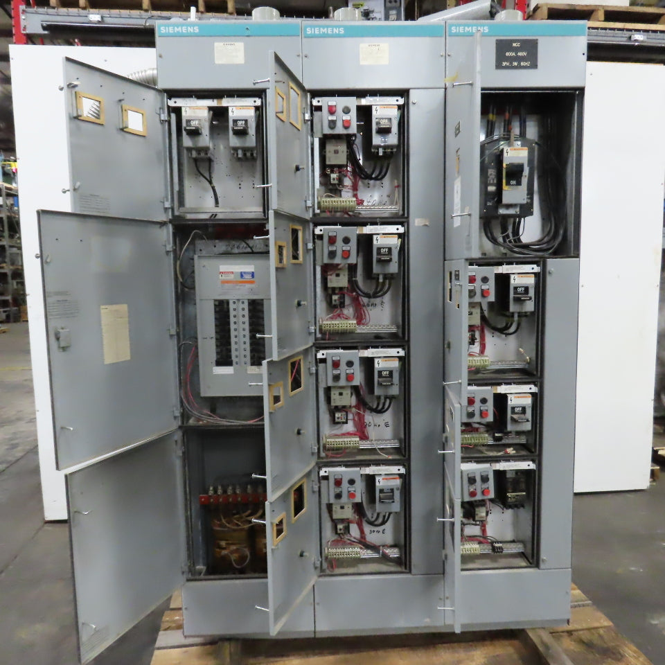 Siemens Marq 600A Motor Control Center MCC 480V 3PH 3W 60HZ (7 Buckets)