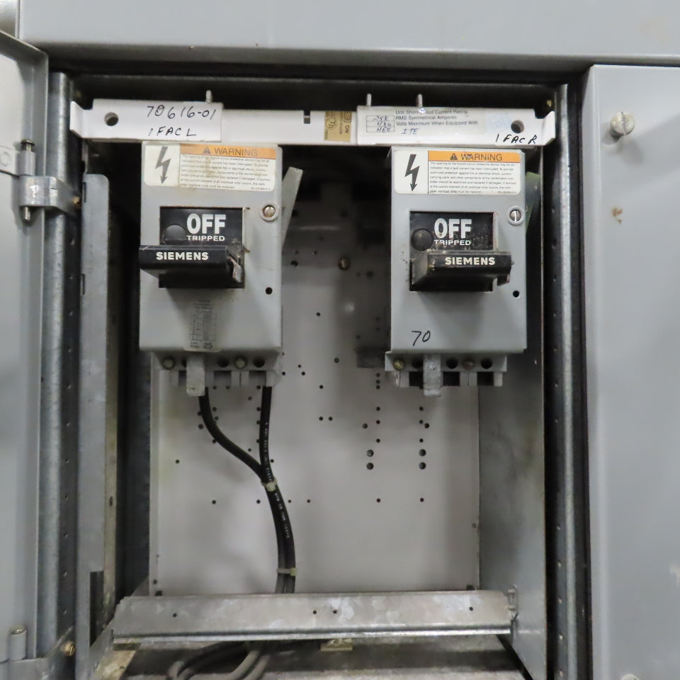 Siemens Marq 600A Motor Control Center MCC 480V 3PH 3W 60HZ (7 Buckets)